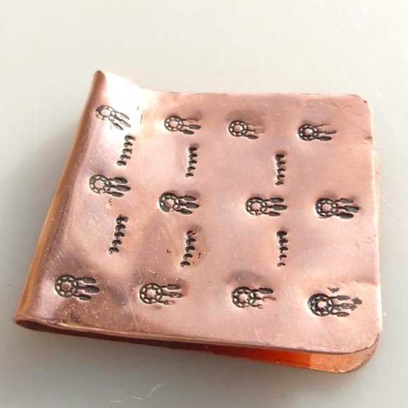 Solid Copper Money Clip Dream Catcher Handmade Rustic Stamped Southwestern - Picture 2 of 11